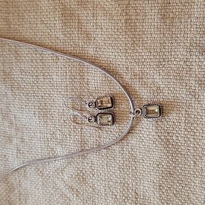 Citrine and Sterling Silver Earrings and Necklace Set